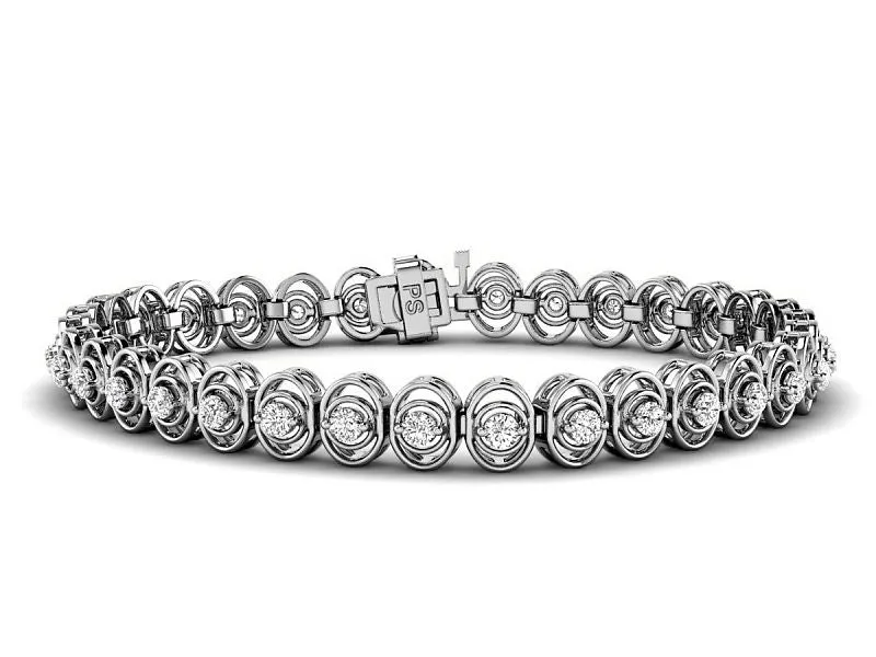 1.00-3.15 CT Round Cut Diamonds - Tennis Bracelet