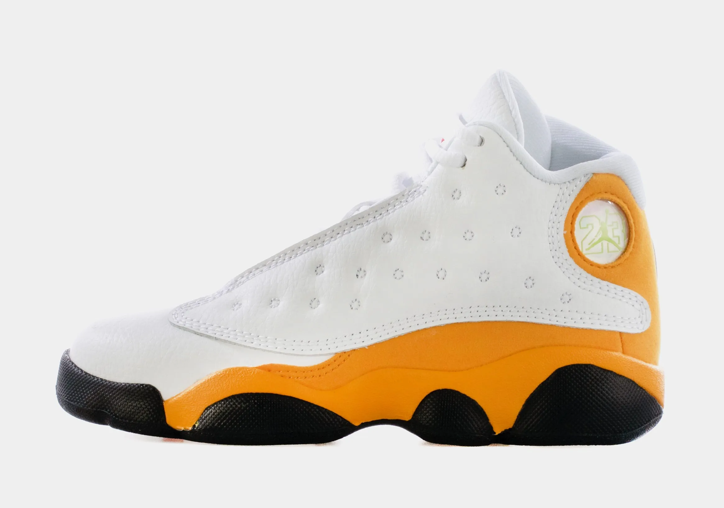Air Jordan 13 Retro Del Sol Preschool Lifestyle Shoes (White/Yellow)