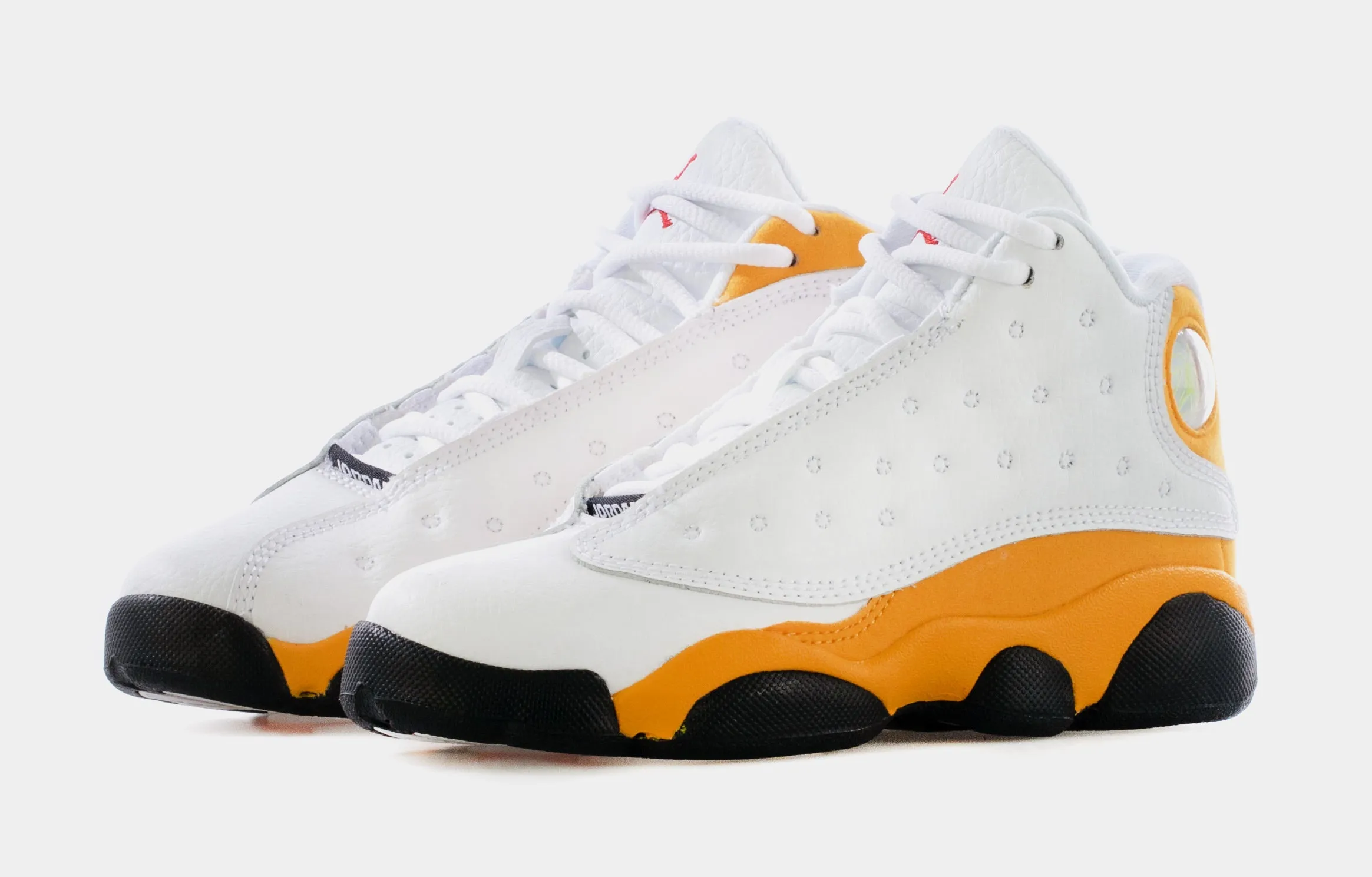 Air Jordan 13 Retro Del Sol Preschool Lifestyle Shoes (White/Yellow)