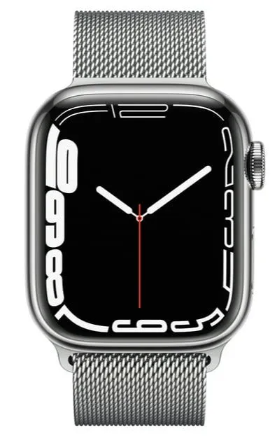 Apple Watch Series 7 (GPS   CELLULAR) 41mm Silver Stainless Steel - Silver Milanese Loop (MKHF3LL/A)