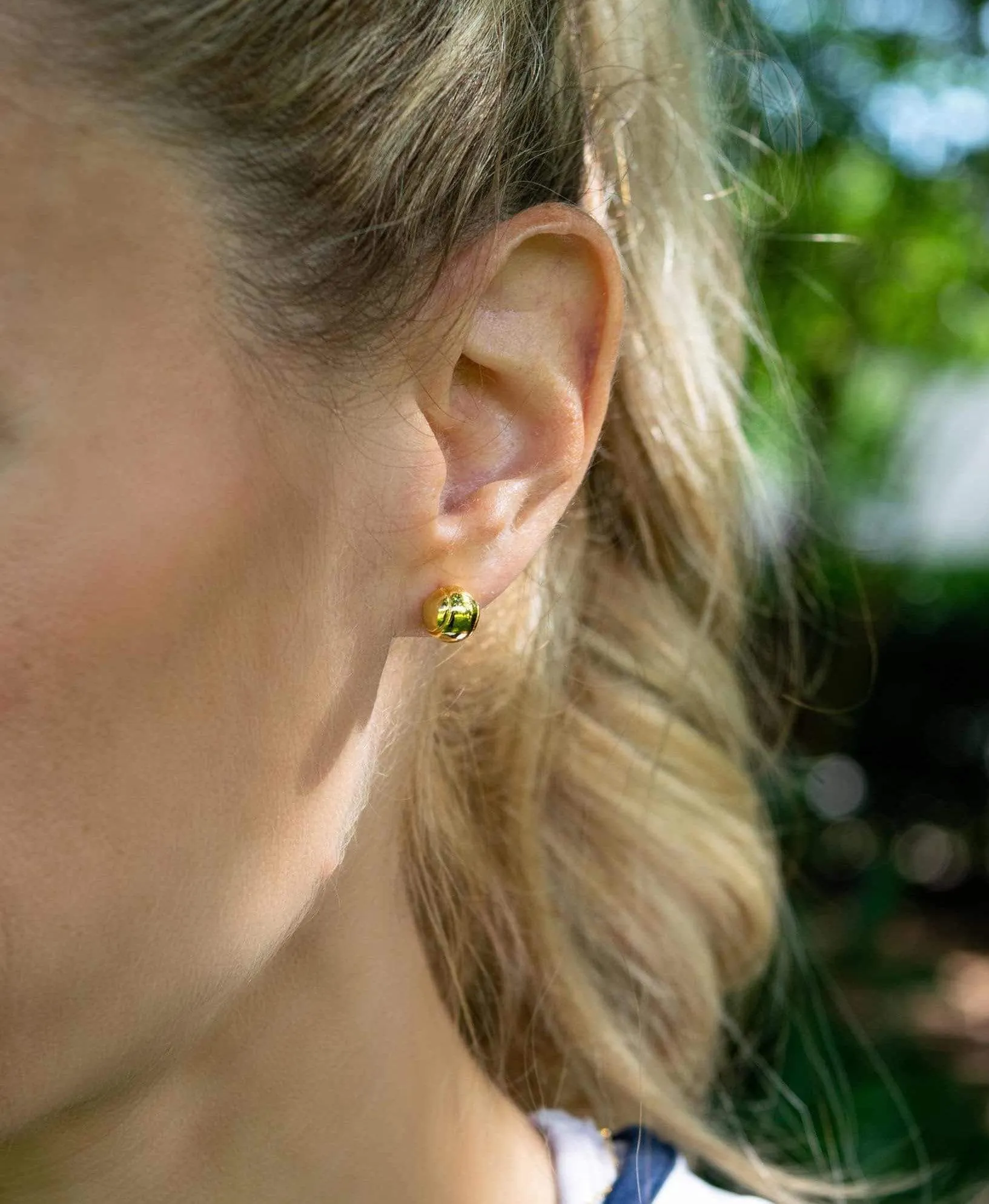 CC Sport Gold Tennis Ball Earrings
