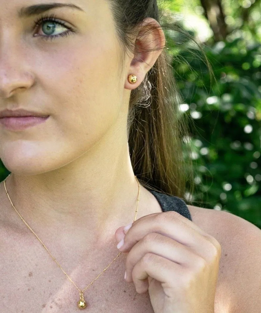 CC Sport Gold Tennis Ball Earrings