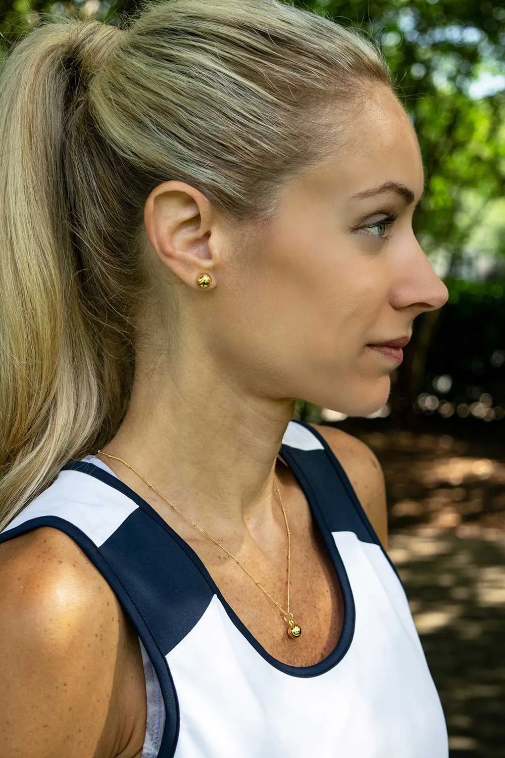 CC Sport Gold Tennis Ball Earrings