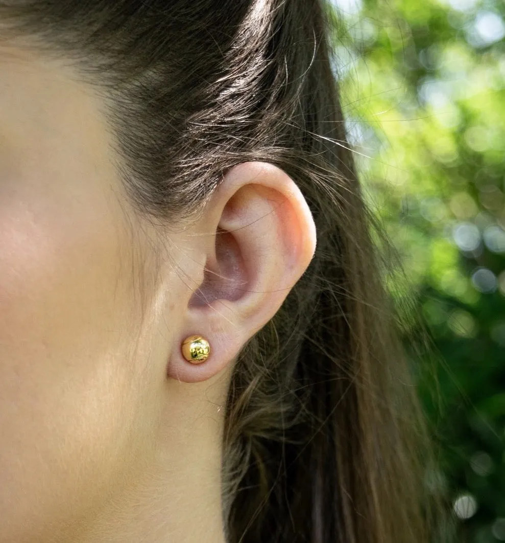 CC Sport Gold Tennis Ball Earrings