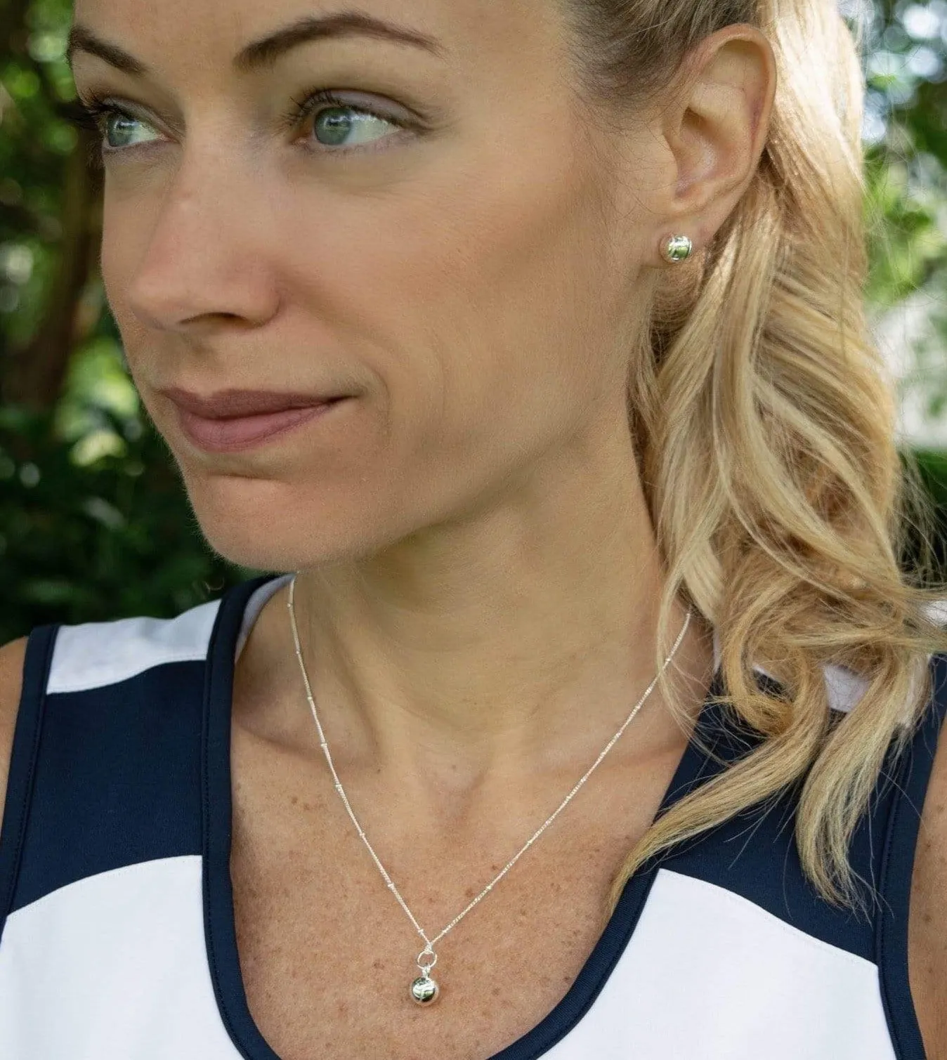 CC Sport Silver Tennis Necklace and Earrings Gift Set