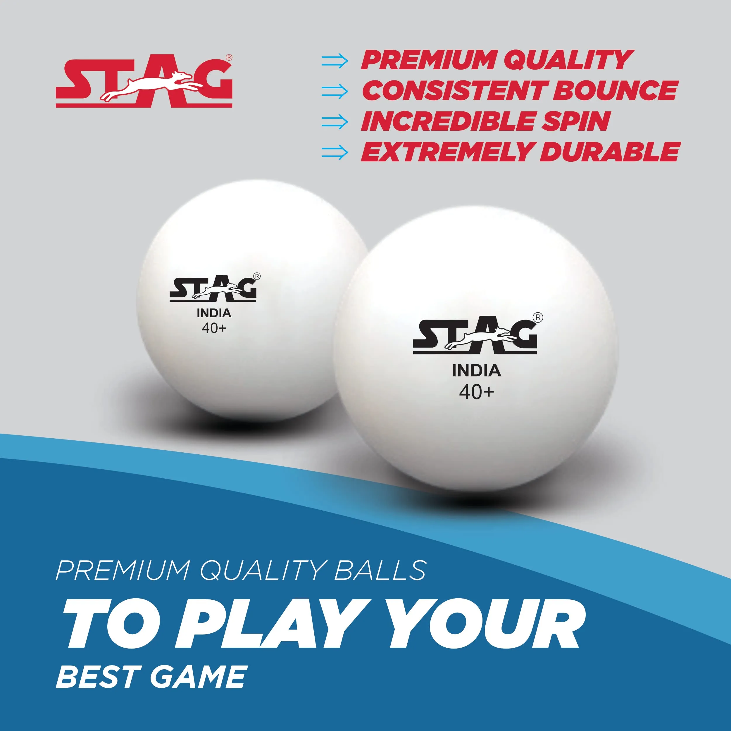 Club Table Tennis Playset | 2 Racquets & 3 Balls (White) | Model: Club-Set WH
