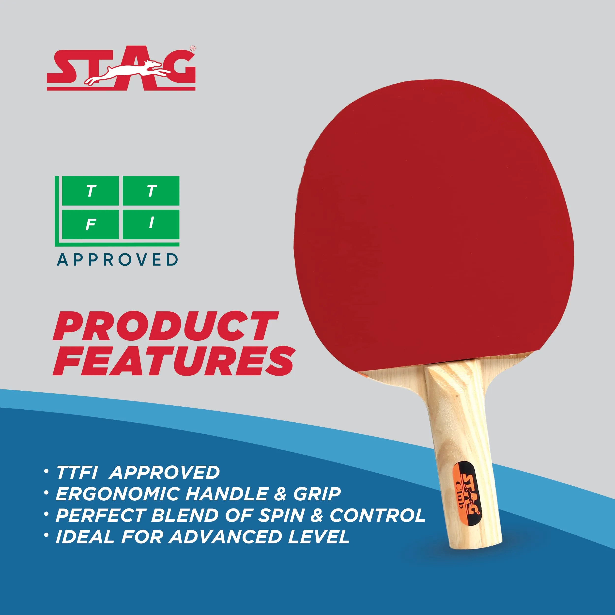 Club Table Tennis Playset | 2 Racquets & 3 Balls (White) | Model: Club-Set WH