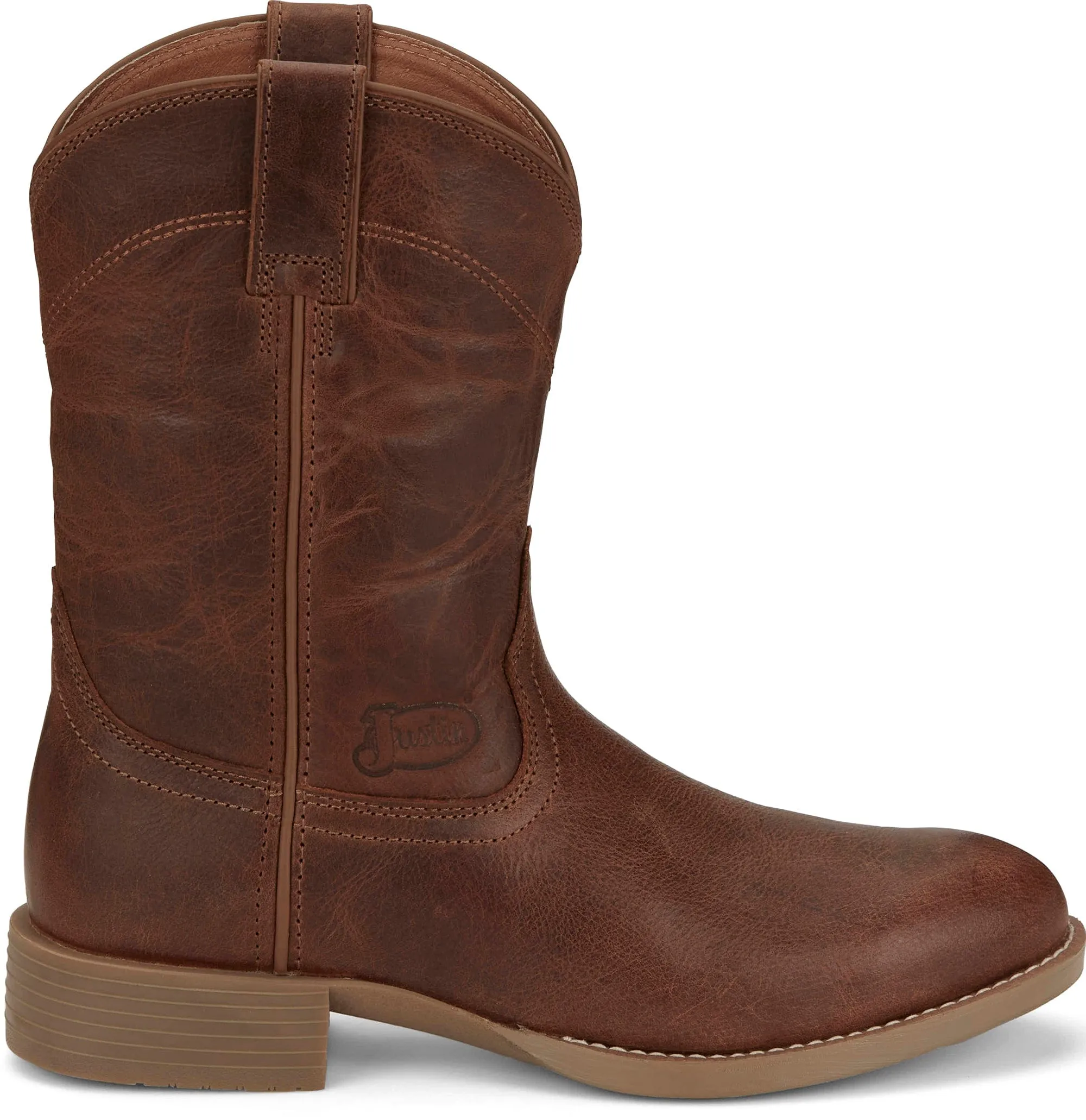 Justin Men's Stampede Kilgore Hickory Brown Round Toe Roper Boots SE7501