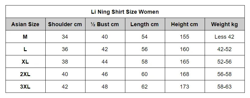 Li Ning Malaysian WC Womens Table Tennis Shirt