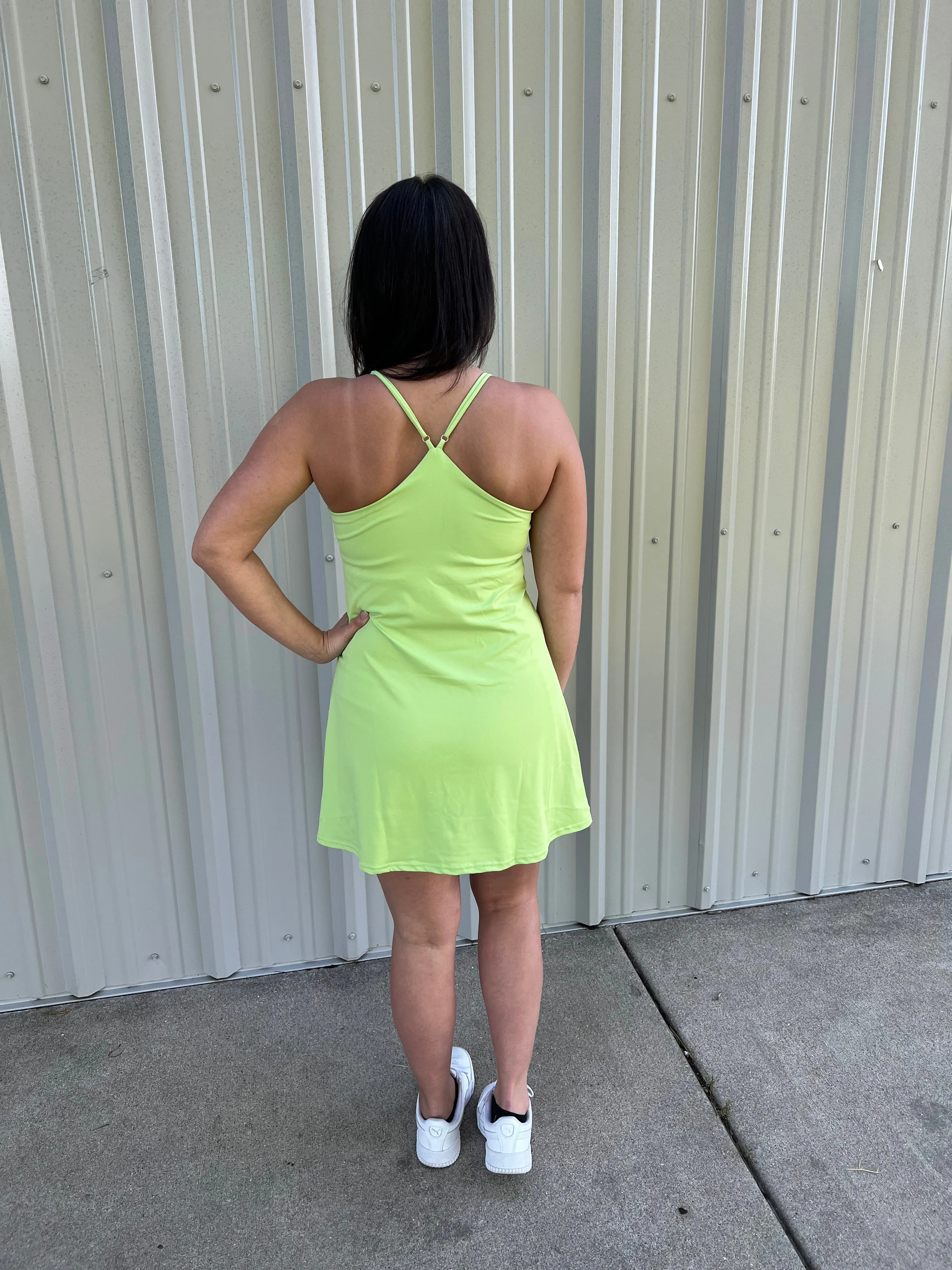 Lime Mini Active Tennis Dress