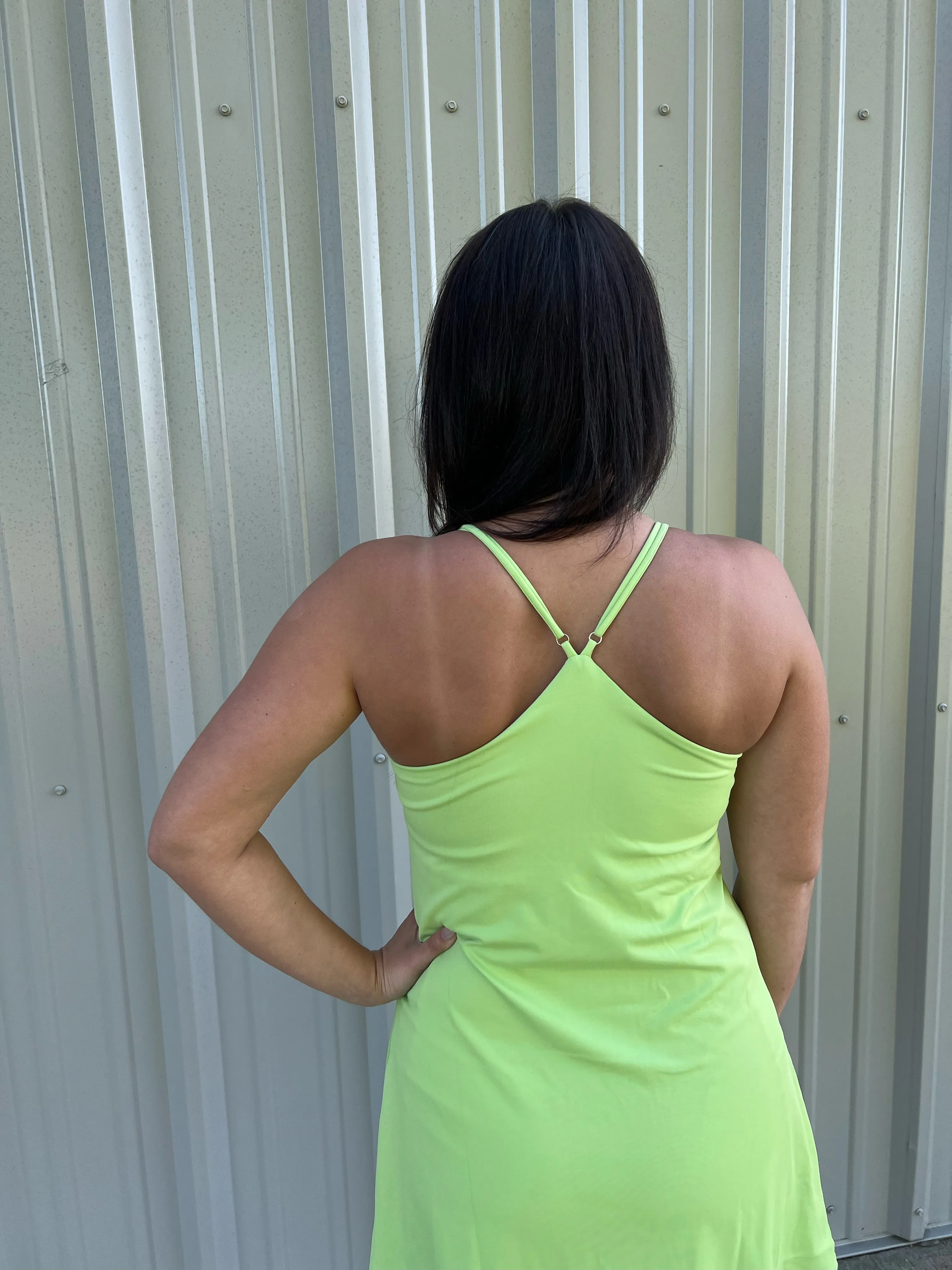 Lime Mini Active Tennis Dress