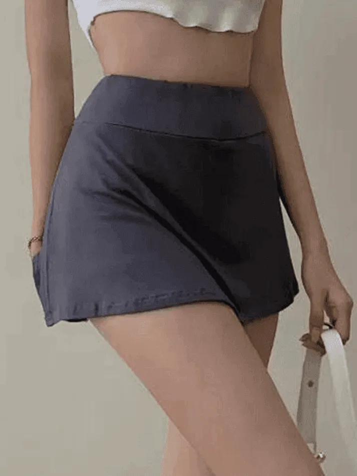 Lined Split Tennis Mini Skirt