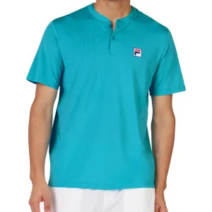 Men's Short Sleeve Tennis Henley Scuba Blue