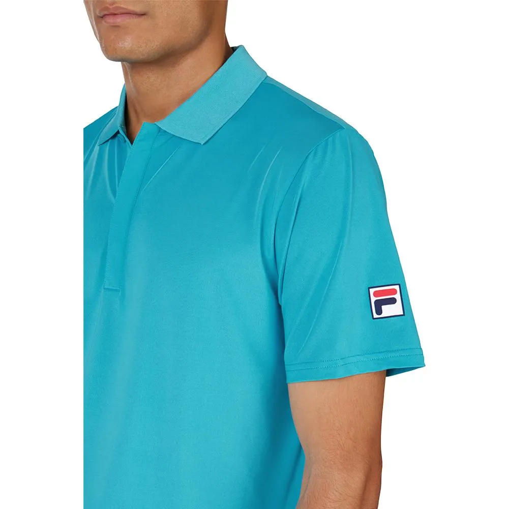 Men's Short Sleeve Tennis Polo Scuba Blue