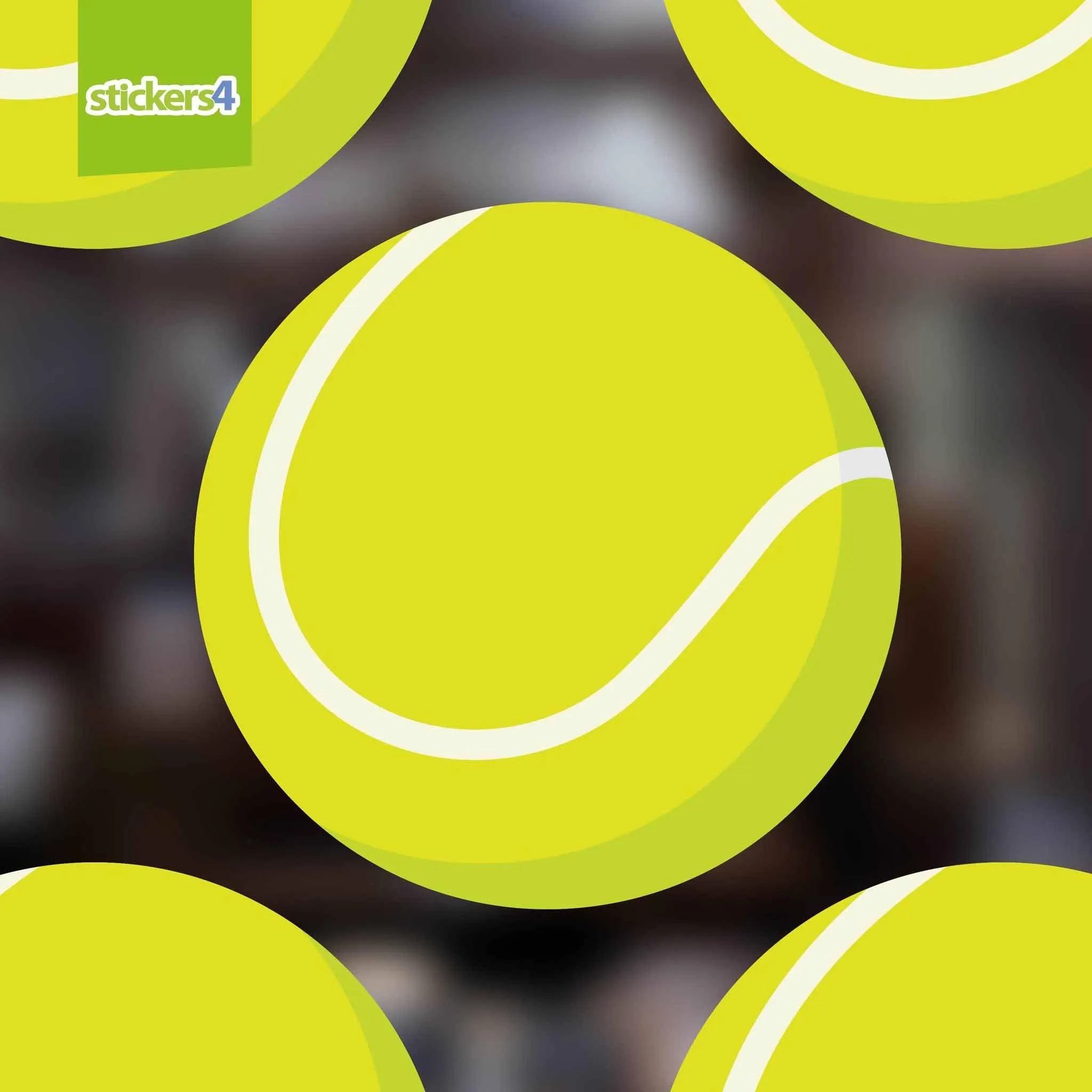 Pack of 6 Tennis Ball Static Cling Window Stickers