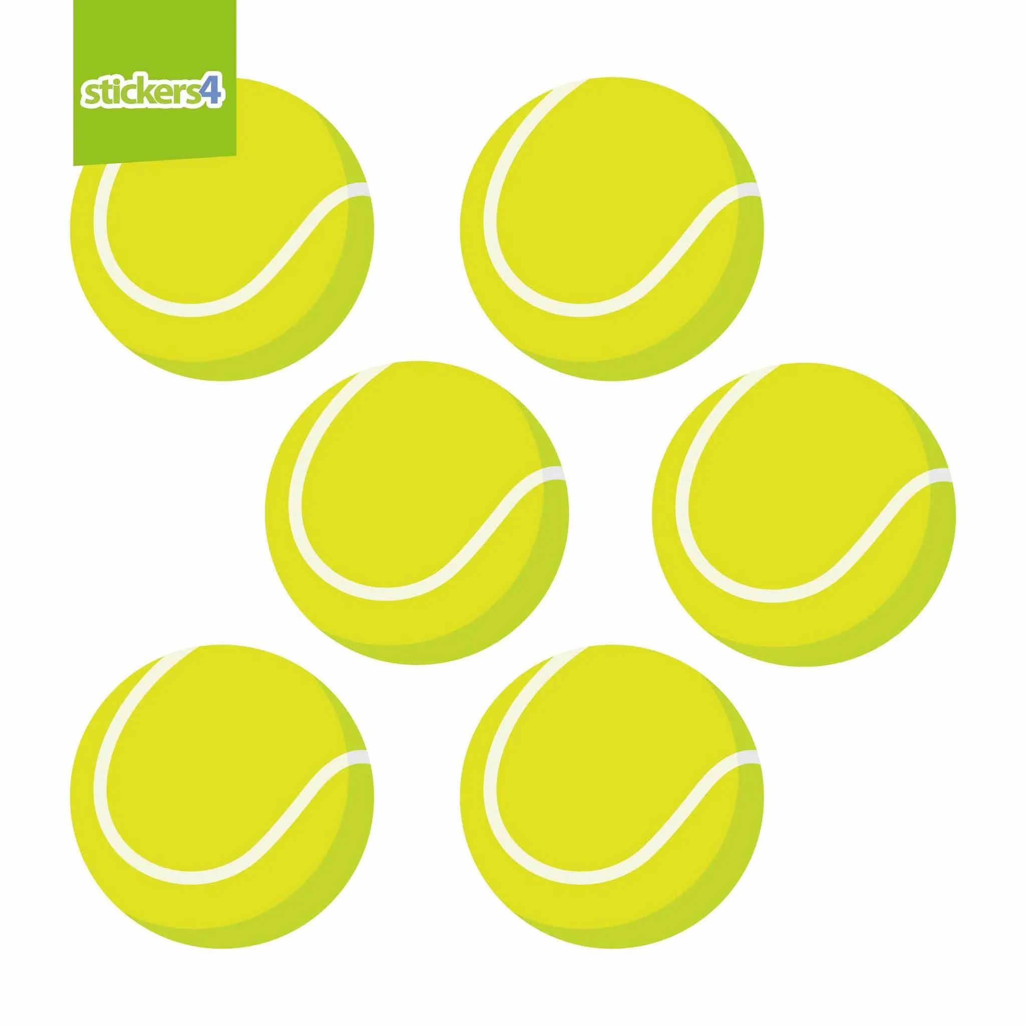 Pack of 6 Tennis Ball Static Cling Window Stickers