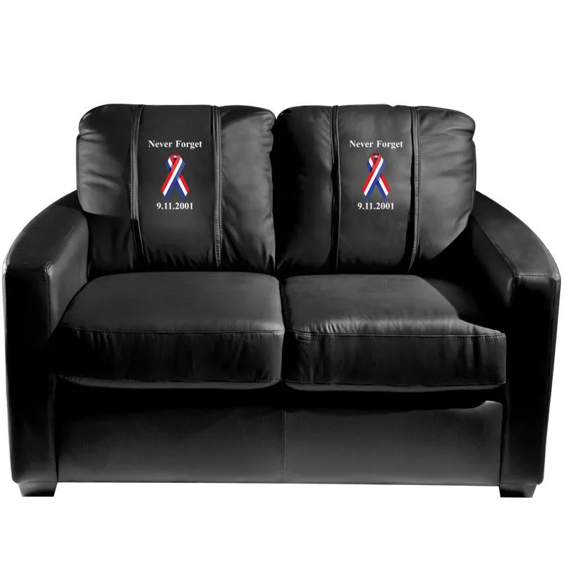 Silver Loveseat with Tennis Woman Logo Panel