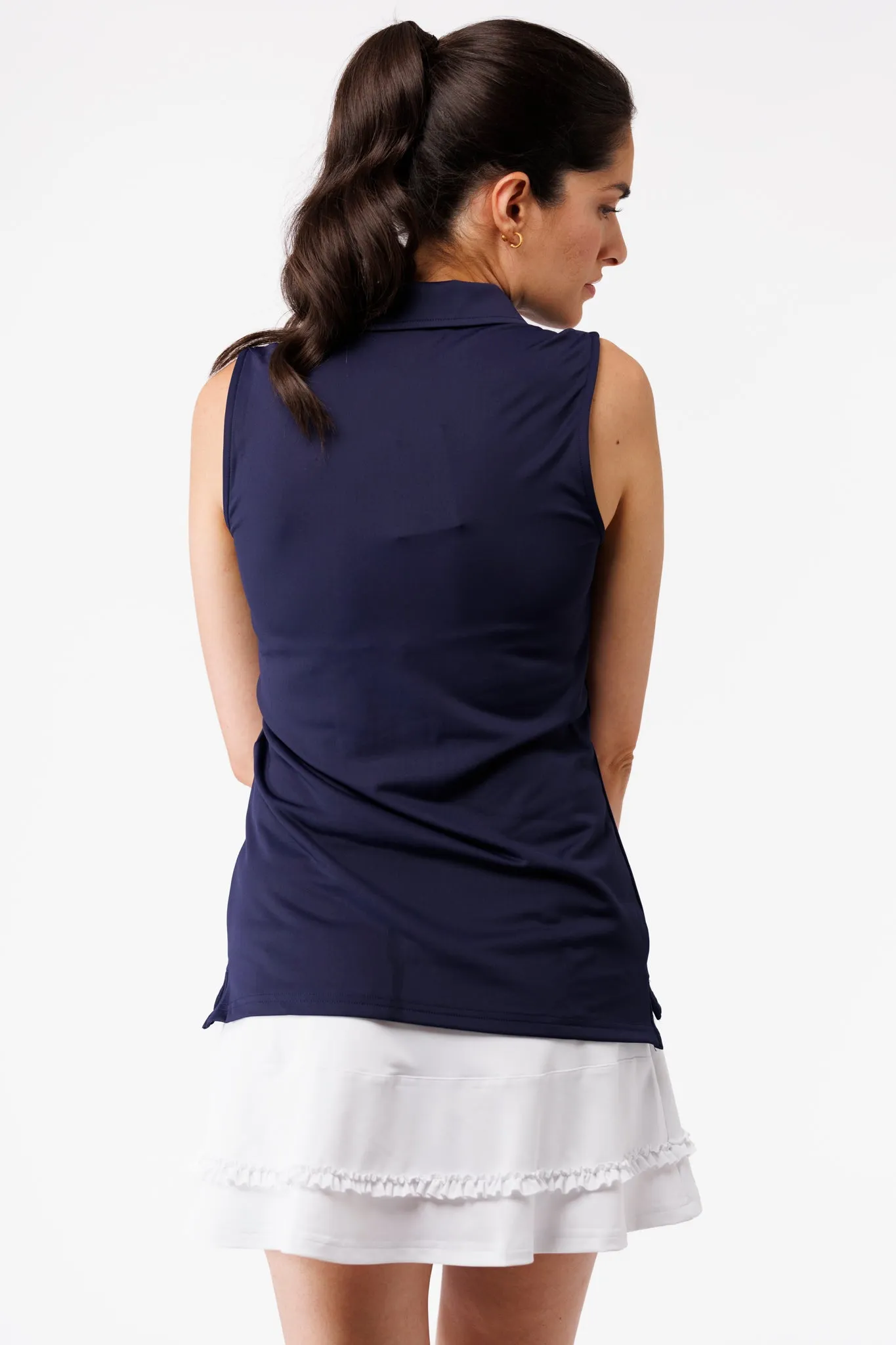 The Alice Ruffle Polo - Navy