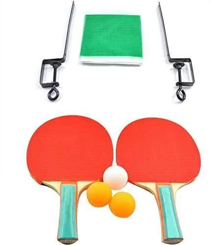 Wooden Table Tennis Set (2 raquets | 3 Balls | 1 Adjustable net)